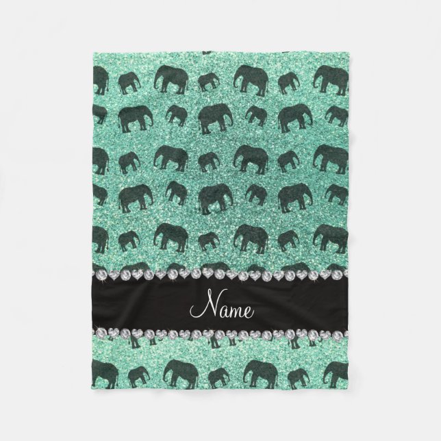 Couverture Polaire Éléphants nommés personnalisés de parties (Devant)