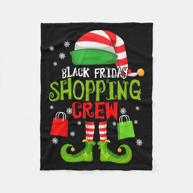 Couverture Polaire Elf Christmas Black Shopng Funny Friday Shopng Cre (Devant)
