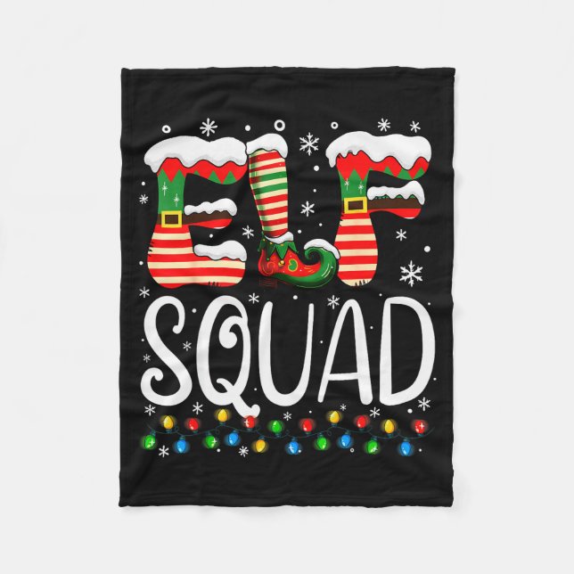 Couverture Polaire Elf Family Christmas Matching Pajamas Xmas Elf Squ (Devant)