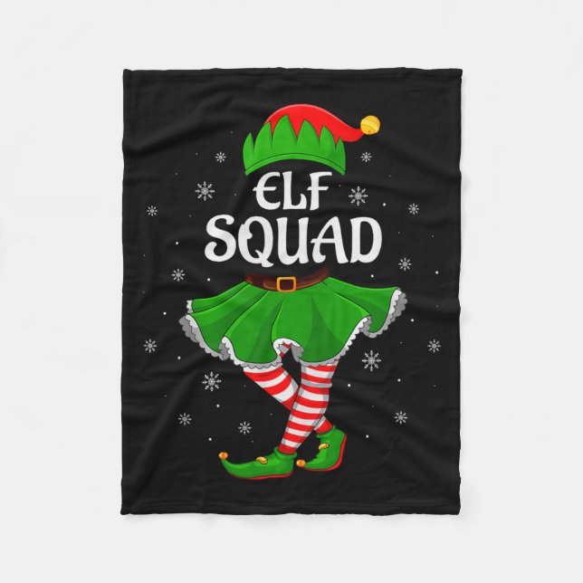 Couverture Polaire Elf Squad Christmas Matching Family Girls Women El (Devant)