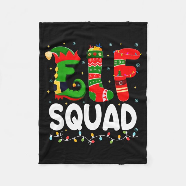 Couverture Polaire Elf Squad Family Christmas Matching Pajamas Xmas T (Devant)
