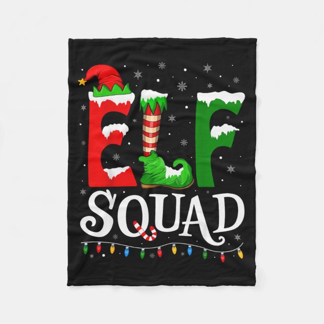 Couverture Polaire Elf Squad Funny Christmas Family Pajamas  (Devant)
