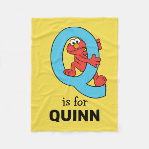 Couverture Polaire Elmo Alphabet Bleu Q