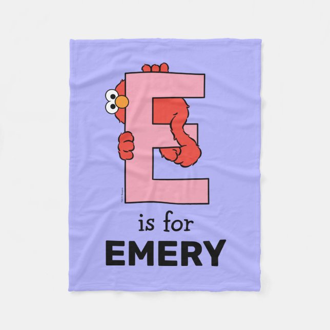 Couverture Polaire Elmo Alphabet | E Rose (Devant)