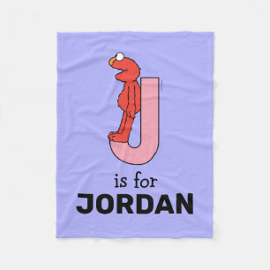 Couverture Polaire Elmo Alphabet J rose