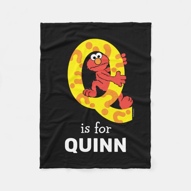 Couverture Polaire Elmo Alphabet | Point de question Q (Devant)