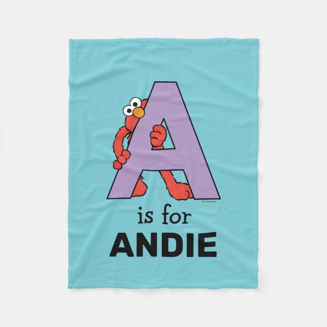 Couverture Polaire Elmo Alphabet | Un violet (Devant)