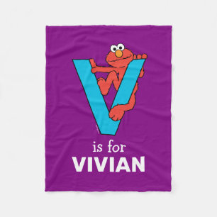 Couverture Polaire Elmo Alphabet   V bleu