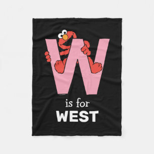 Couverture Polaire Elmo Alphabet   W rose