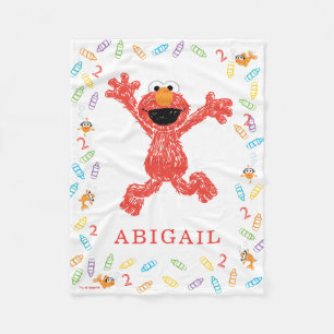 Couverture Polaire Elmo de Sesame Street Anniversaire au crayon