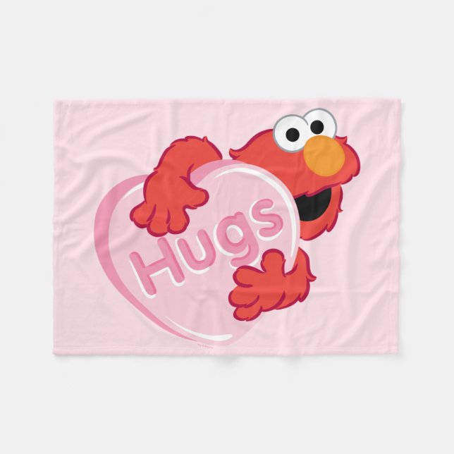 Couverture Polaire Elmo "Hugs" Valentine Heart Candy (Devant (Horizontal))