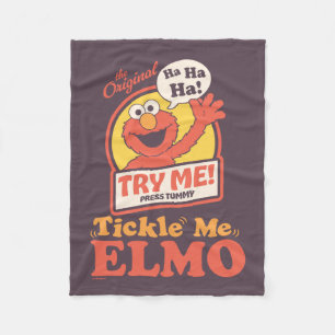 Couverture Polaire Elmo qui fait coucou graphique rétro Tickle Me Elm