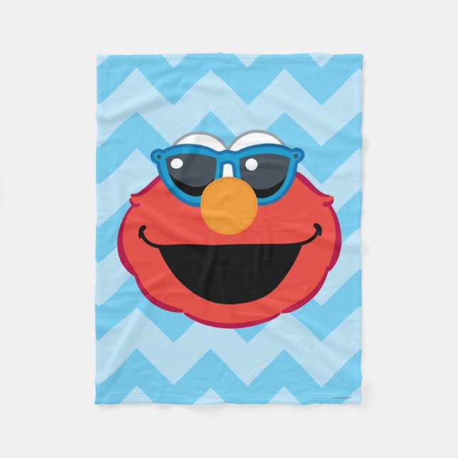 Couverture Polaire Elmo visage souriant avec lunettes de soleil (Devant)