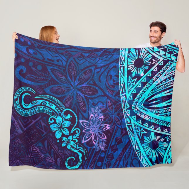 Couverture Polaire Emerald Blue Splash Of Tie Dye Blissful Island 550 (En situation)