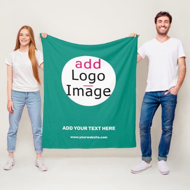 Couverture Polaire Émeraude écologique minimale sur mesure (En situation)