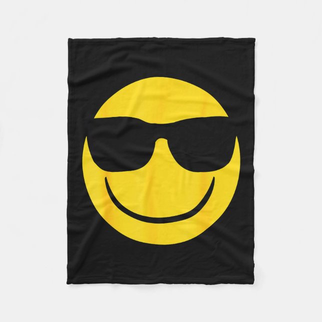 Couverture Polaire Emoji Retro Sungles Yellow Smile Face  (Devant)