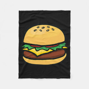 Couverture Polaire Emoticône Cheeseburger Hamburger Fromage BBQ 