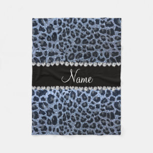 Couverture Polaire Empreinte de léopard bleu en pastel nommé fait s