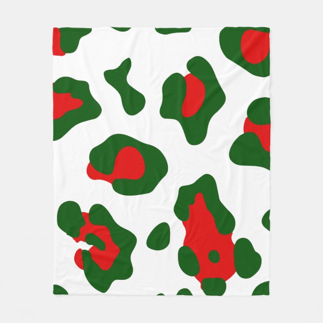 Couverture Polaire empreinte de léopard de noël (Devant)