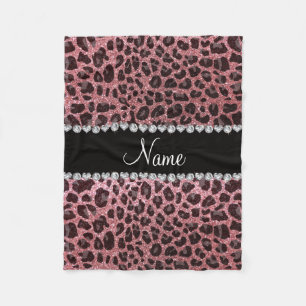 Couverture Polaire Empreinte de léopard de parties scintillant rose p