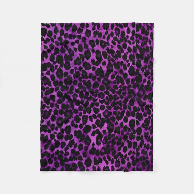 Couverture Polaire Empreinte de léopard de pourpre royal (Devant)