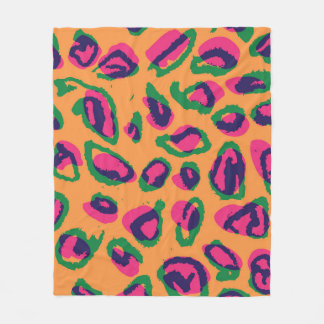 Couverture Polaire Empreinte de léopard, Motif animal coloré.