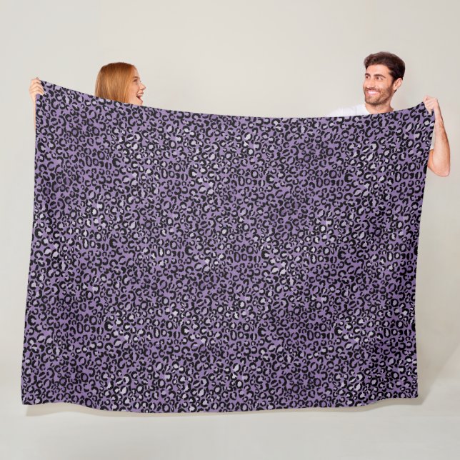 Couverture Polaire Empreinte de léopard pourpre (En situation)