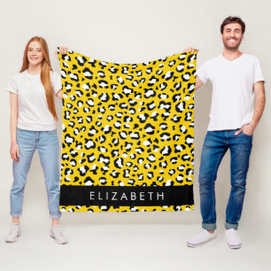 Couverture Polaire Empreinte de léopard, Spots, Leopard Jaune, Votre
