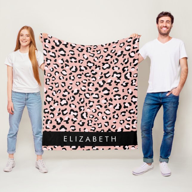 Couverture Polaire Empreinte de léopard, Spots, Leopard Rose, Votre N (En situation)