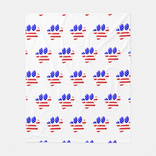Couverture Polaire EMPREINTE DE PATTE américain du Drapeau (Devant)