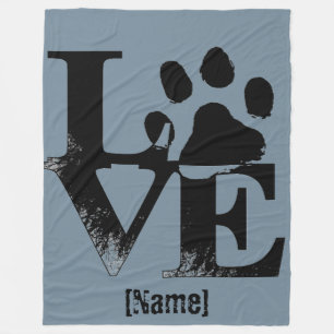 Couverture Polaire Empreinte de patte dans l'AMOUR