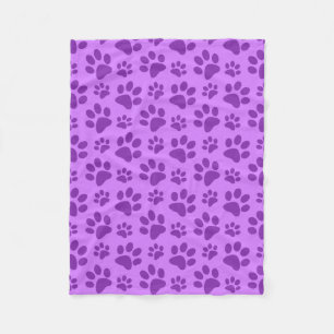 Couverture Polaire Empreinte de patte pourpre en pastel de chien