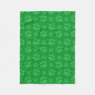 Couverture Polaire Empreinte de patte vert de chien