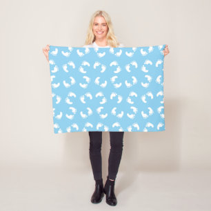 Couverture Polaire Empreintes bébé, Pied bébé, Marches, Bleu, Garçon