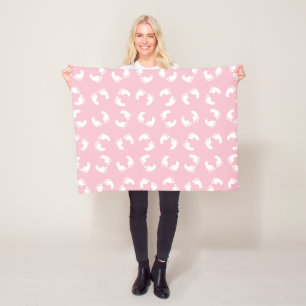 Couverture Polaire Empreintes Bébé, Pied Bébé, Marches, Fille Rose