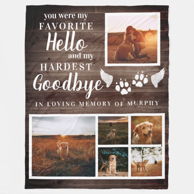 Couverture Polaire Empreintes de pattes rustiques Personnalisé Pet Ph (Devant)