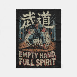 Couverture Polaire Empty Hand Full Spirit Karate Martial Strength Des
