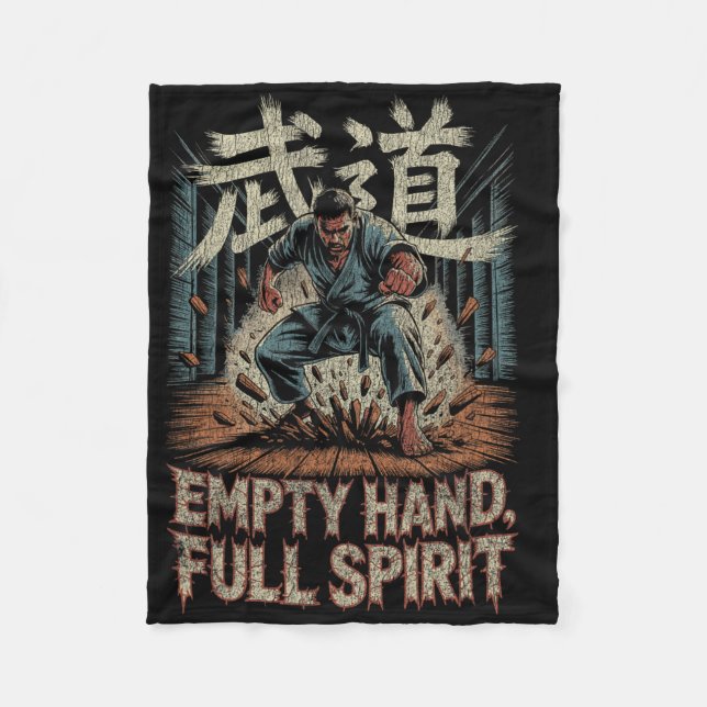 Couverture Polaire Empty Hand Full Spirit Karate Martial Strength Des (Devant)