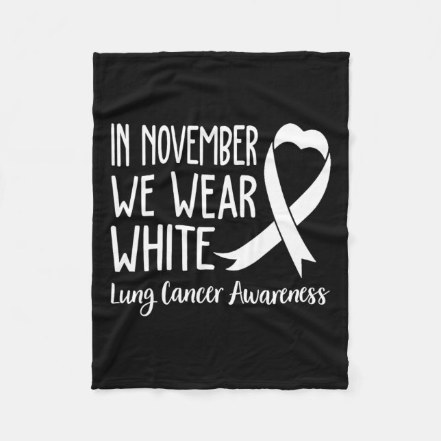 Couverture Polaire En Novembre Nous Portons Blanche Cancer Du Poumon  (Devant)
