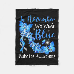 Couverture Polaire En Novembre Nous Portons Bleu Papillons Diabète Aw