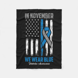 Couverture Polaire En Novembre, Nous Portons Bleu Usa Drapeau Diabète