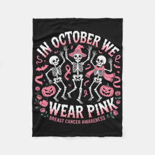 Couverture Polaire En Octobre Nous Portons Pink Halloween Skeleton Br