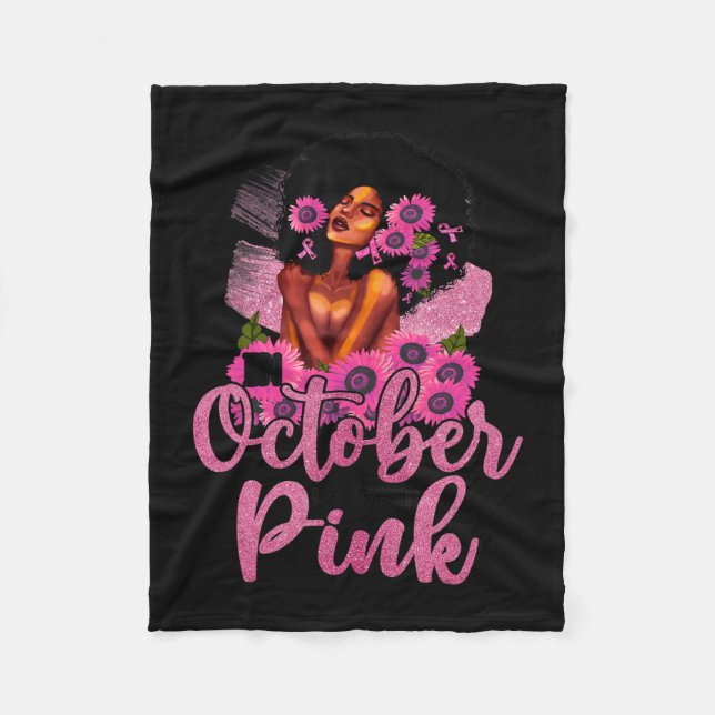 Couverture Polaire En Octobre Nous Portons Rose Black Femme Cancer Du (Devant)