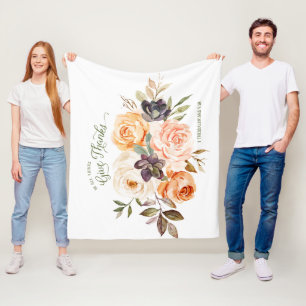 Couverture Polaire En Tout, Remerciez Floral Rose Blanket