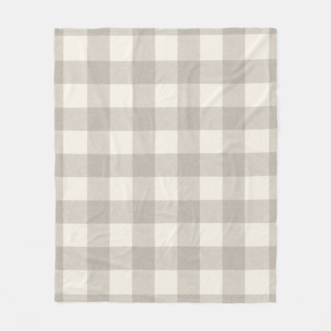 Couverture Polaire en vichy contrôle poli beige neutre (Devant)