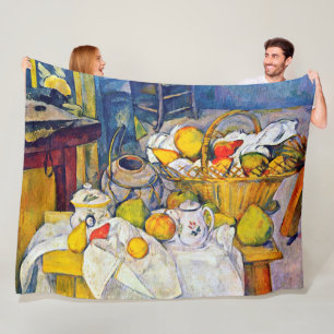 Couverture Polaire Encore la vie avec panier de fruits, Paul Cezanne