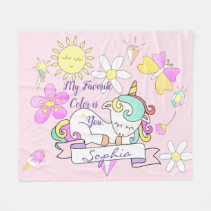 Couverture Polaire Encouragement de licorne mignonne