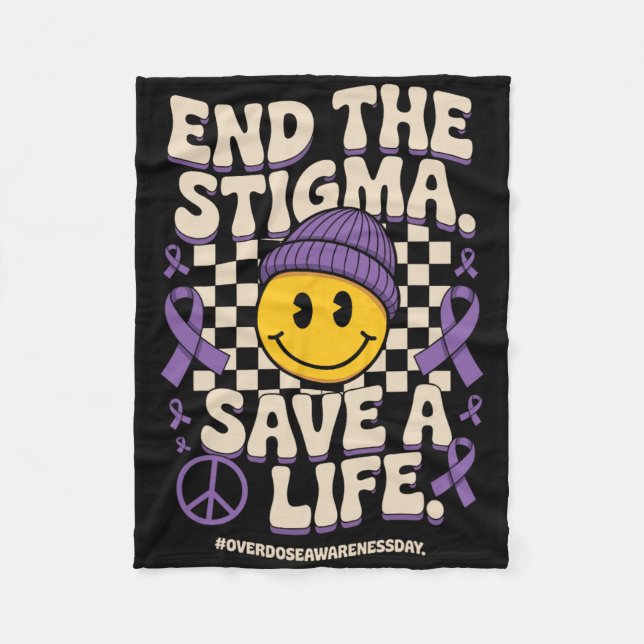 Couverture Polaire End The Stigma Save A Life Groovy Overdose Awarene (Devant)