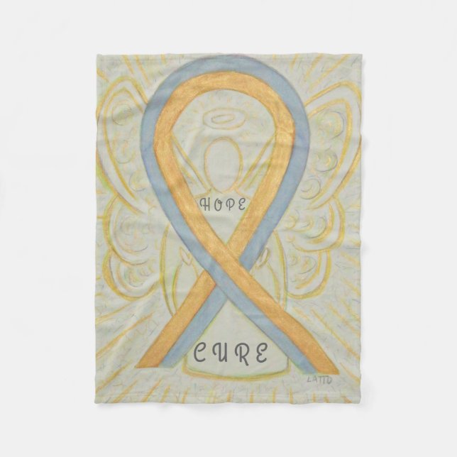 Couverture Polaire Enfance Cerveau Cancer Sensibilisation Angel Blanc (Devant)