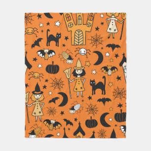 Couverture Polaire Enfants arrière - plan d'Halloween. Patch vintage